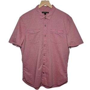 John Varvatos Striped Button-Up Shirt in Red